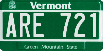 VT license plate ARE721