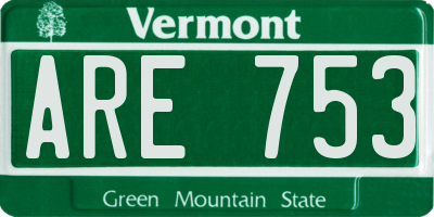 VT license plate ARE753