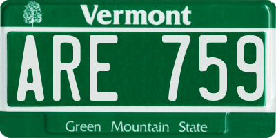 VT license plate ARE759
