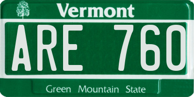 VT license plate ARE760
