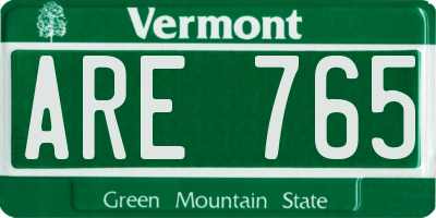 VT license plate ARE765