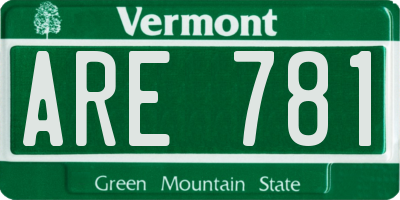 VT license plate ARE781