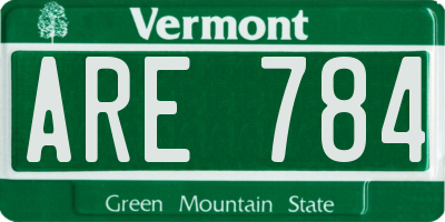 VT license plate ARE784