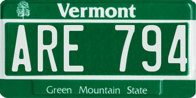 VT license plate ARE794