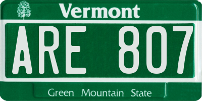 VT license plate ARE807