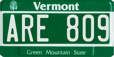 VT license plate ARE809