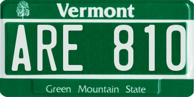 VT license plate ARE810