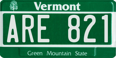 VT license plate ARE821