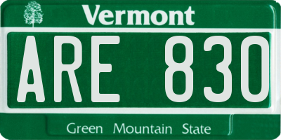 VT license plate ARE830