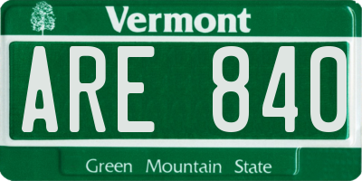 VT license plate ARE840