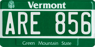 VT license plate ARE856
