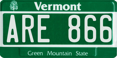 VT license plate ARE866