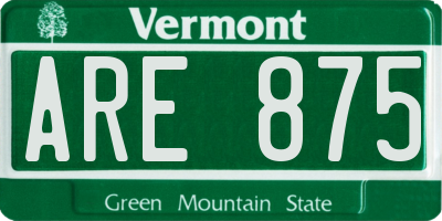 VT license plate ARE875