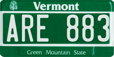 VT license plate ARE883