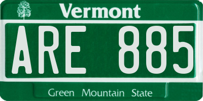 VT license plate ARE885