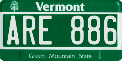 VT license plate ARE886
