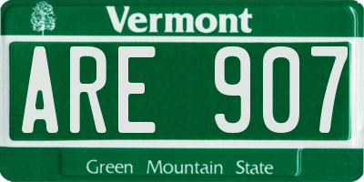 VT license plate ARE907