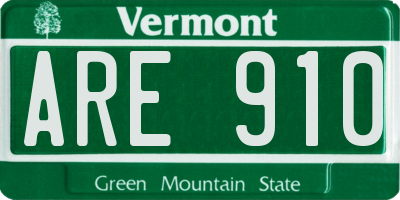 VT license plate ARE910