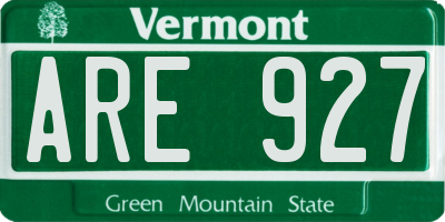VT license plate ARE927