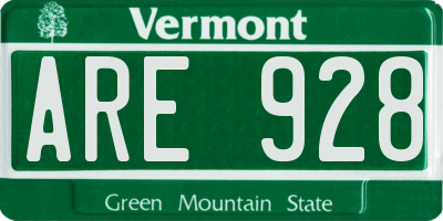 VT license plate ARE928