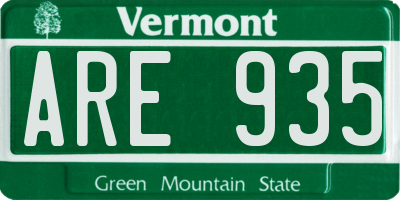 VT license plate ARE935
