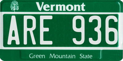 VT license plate ARE936