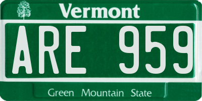 VT license plate ARE959
