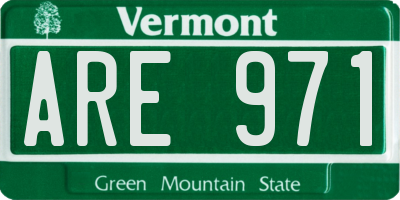 VT license plate ARE971
