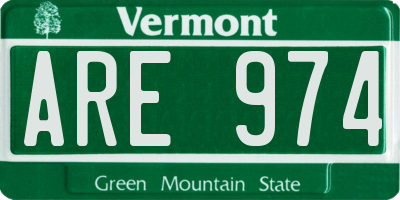 VT license plate ARE974
