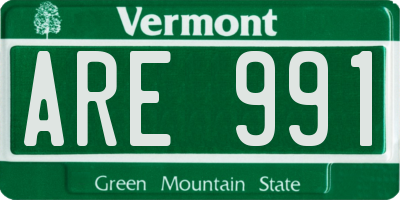 VT license plate ARE991