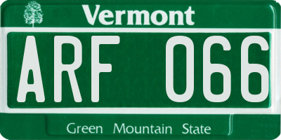 VT license plate ARF066