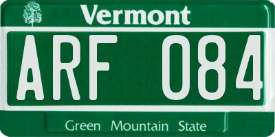 VT license plate ARF084