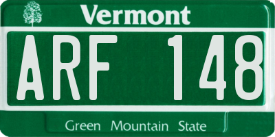 VT license plate ARF148