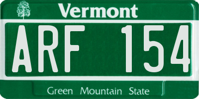 VT license plate ARF154