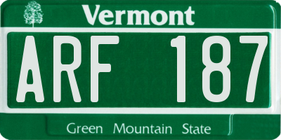 VT license plate ARF187