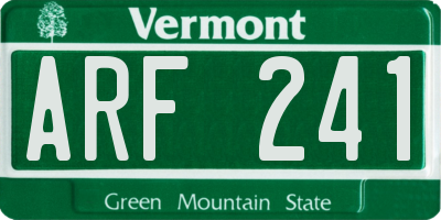VT license plate ARF241
