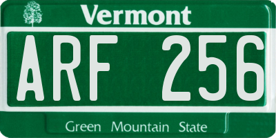 VT license plate ARF256