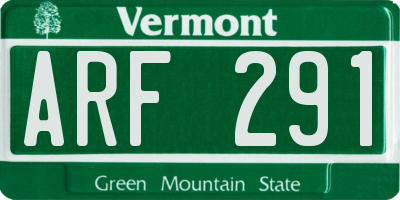 VT license plate ARF291