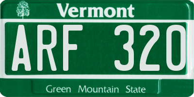 VT license plate ARF320