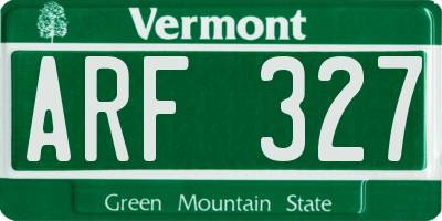 VT license plate ARF327