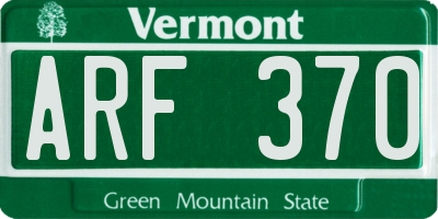 VT license plate ARF370