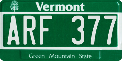VT license plate ARF377