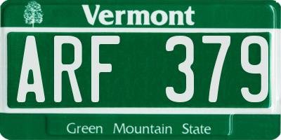 VT license plate ARF379
