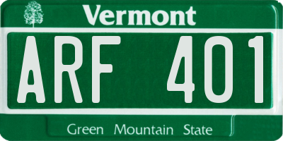 VT license plate ARF401