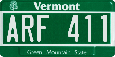 VT license plate ARF411