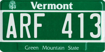VT license plate ARF413