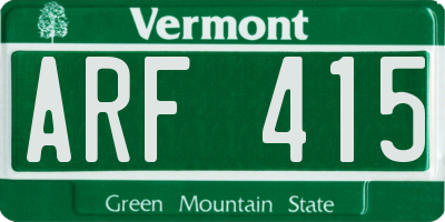 VT license plate ARF415