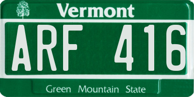 VT license plate ARF416