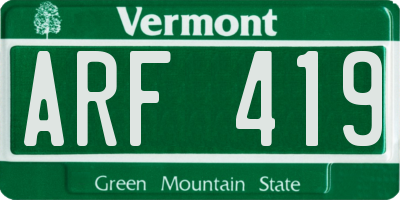 VT license plate ARF419