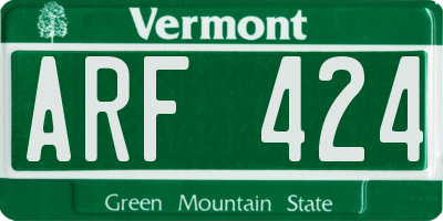 VT license plate ARF424